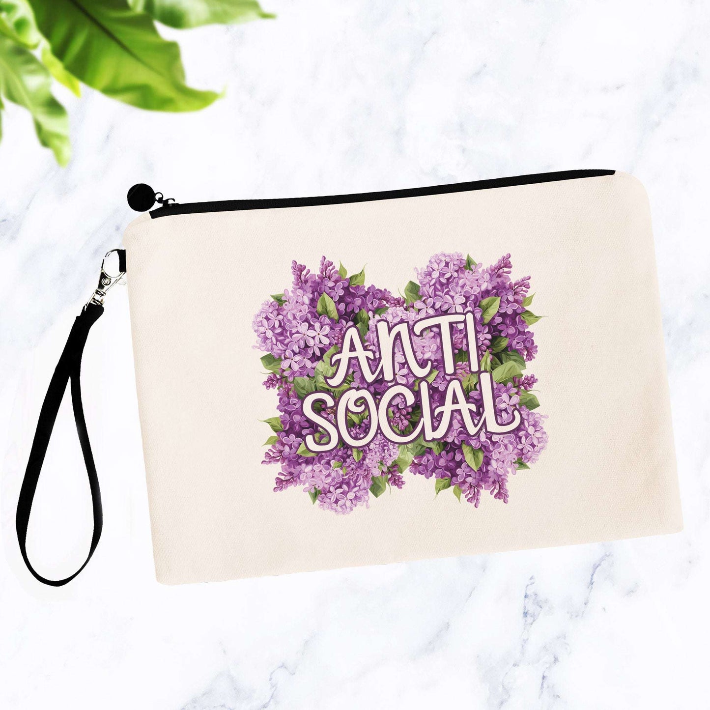 Anti Social Flowery Language Makeup Bag