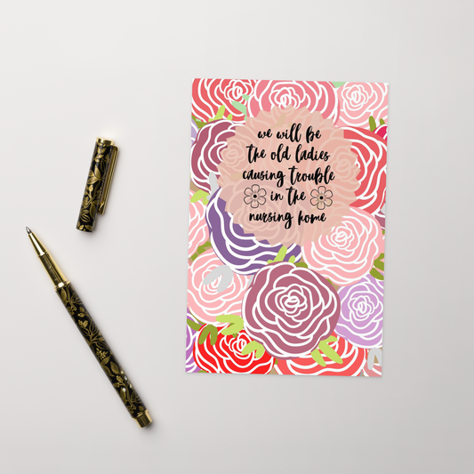 Old Ladies Causing Trouble Card