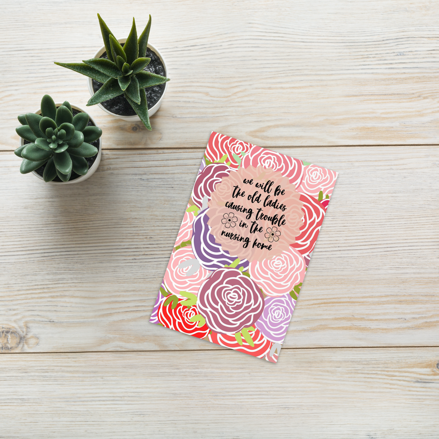 Old Ladies Causing Trouble Card