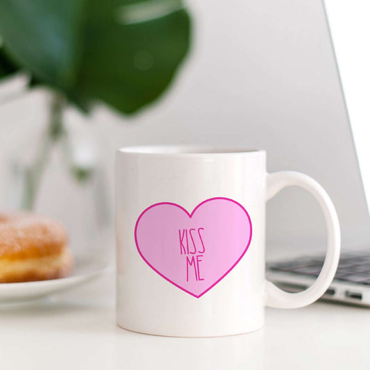 Kiss Me Candy Heart Mug