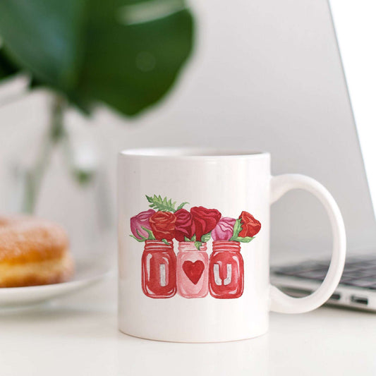 I Love You Floral Jar Mug