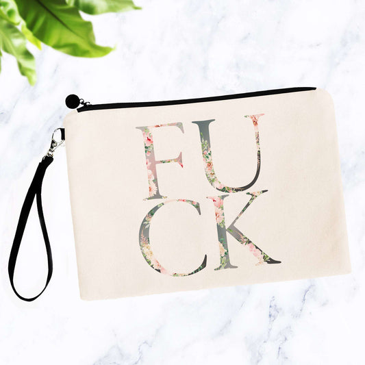 Fuck Floral Pink Grey Bag