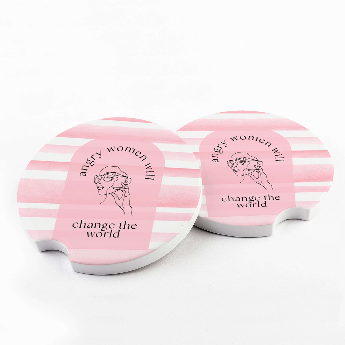 Angry Women Will Change the World Car Coaster