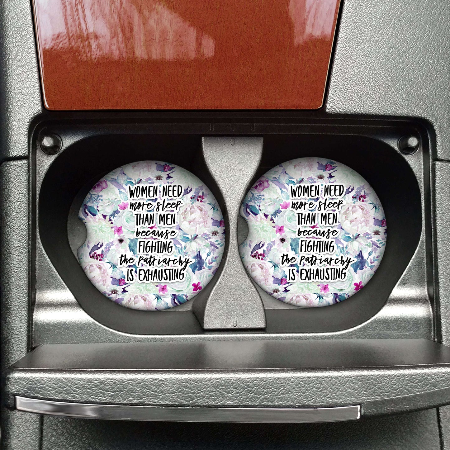 Women Need More Sleep Car Coaster