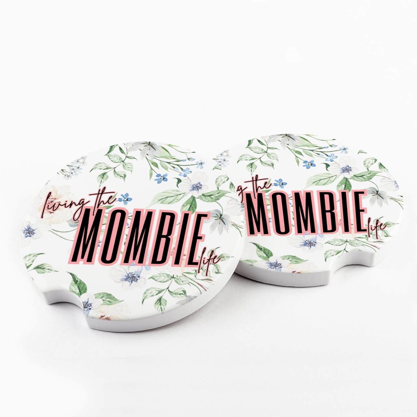 Living the Mombie Life Car Coaster (Set of 2)