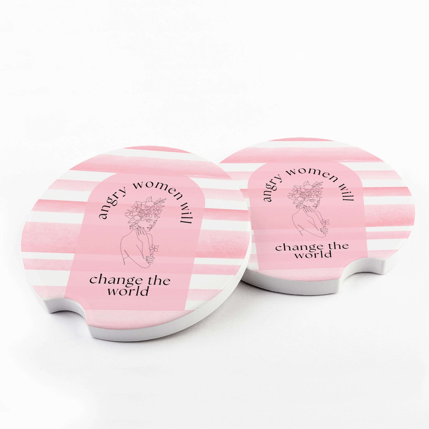 Angry Women Will Change the World Car Coaster
