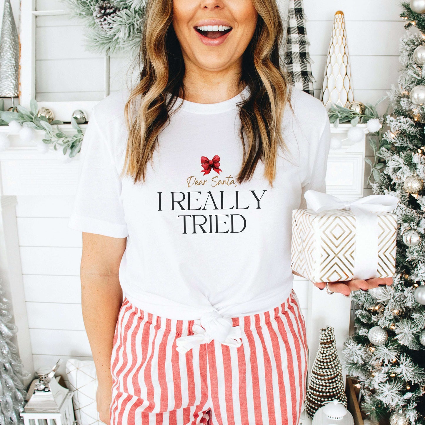 Dear Santa, I Really Tried Shirt