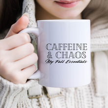 Load image into Gallery viewer, Caffeine &amp; Chaos My Fall Essentials Mug