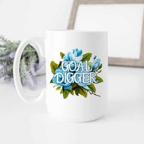 Goal Digger Flowery Language Mug