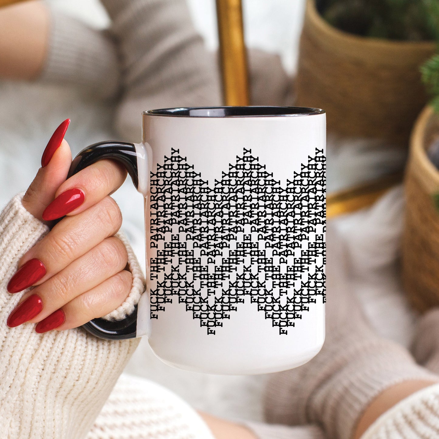 Fuck the Patriarchy Secret Message Mug