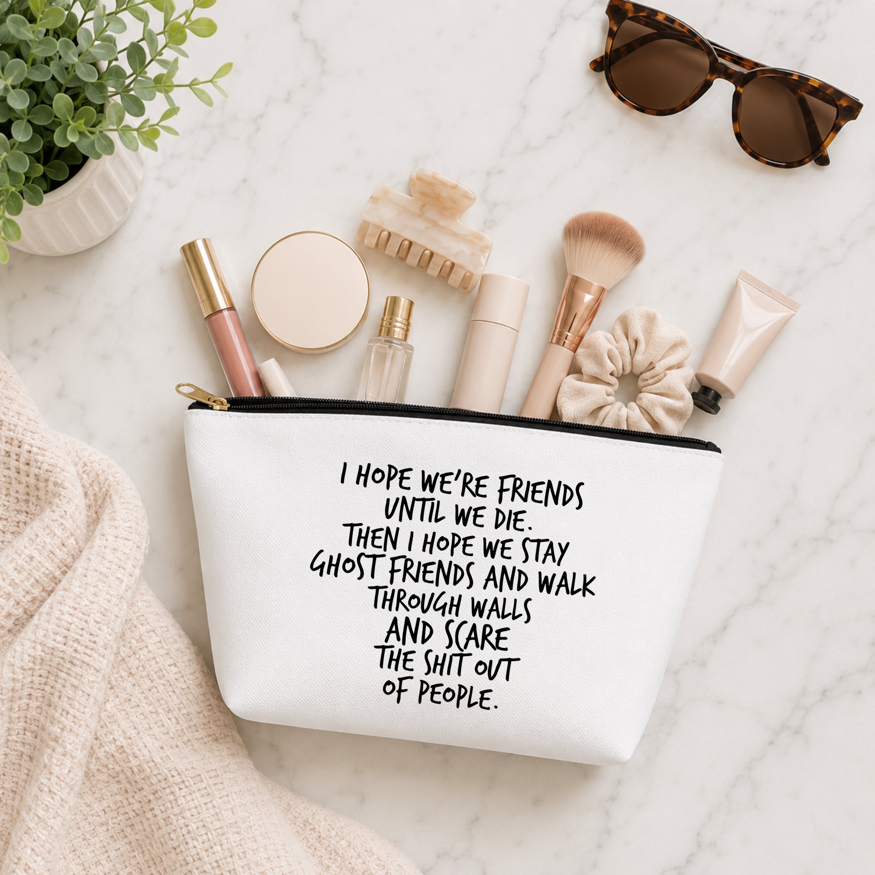 Ghost Friends Best Friends Makeup Bag