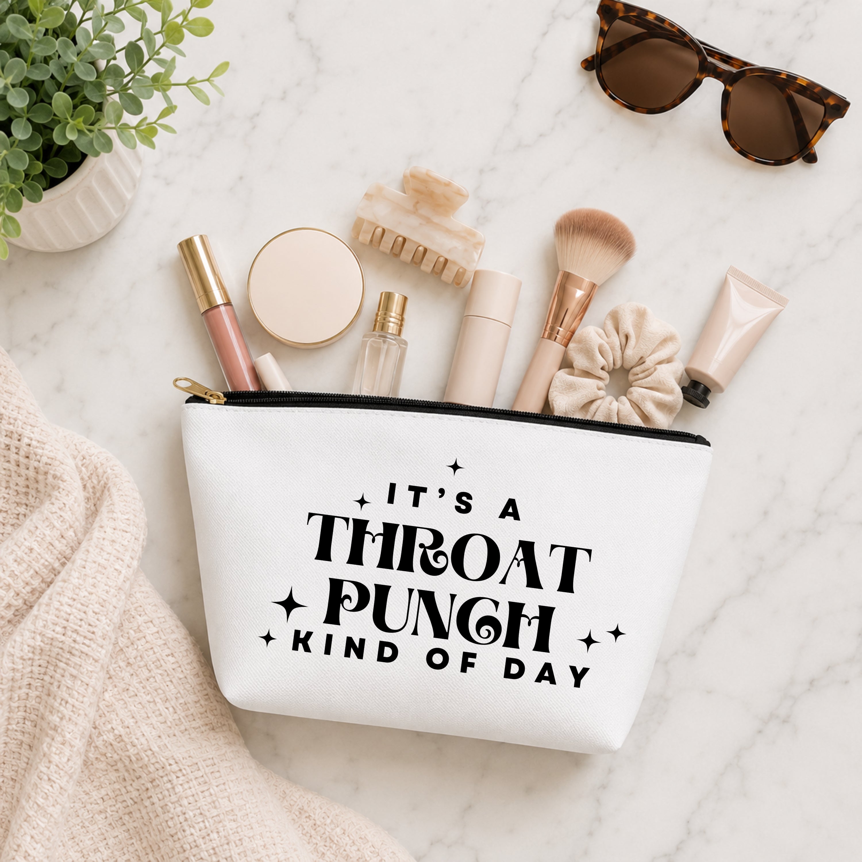 It's A Throat Punch Kind Of Day Cosmetic Bag