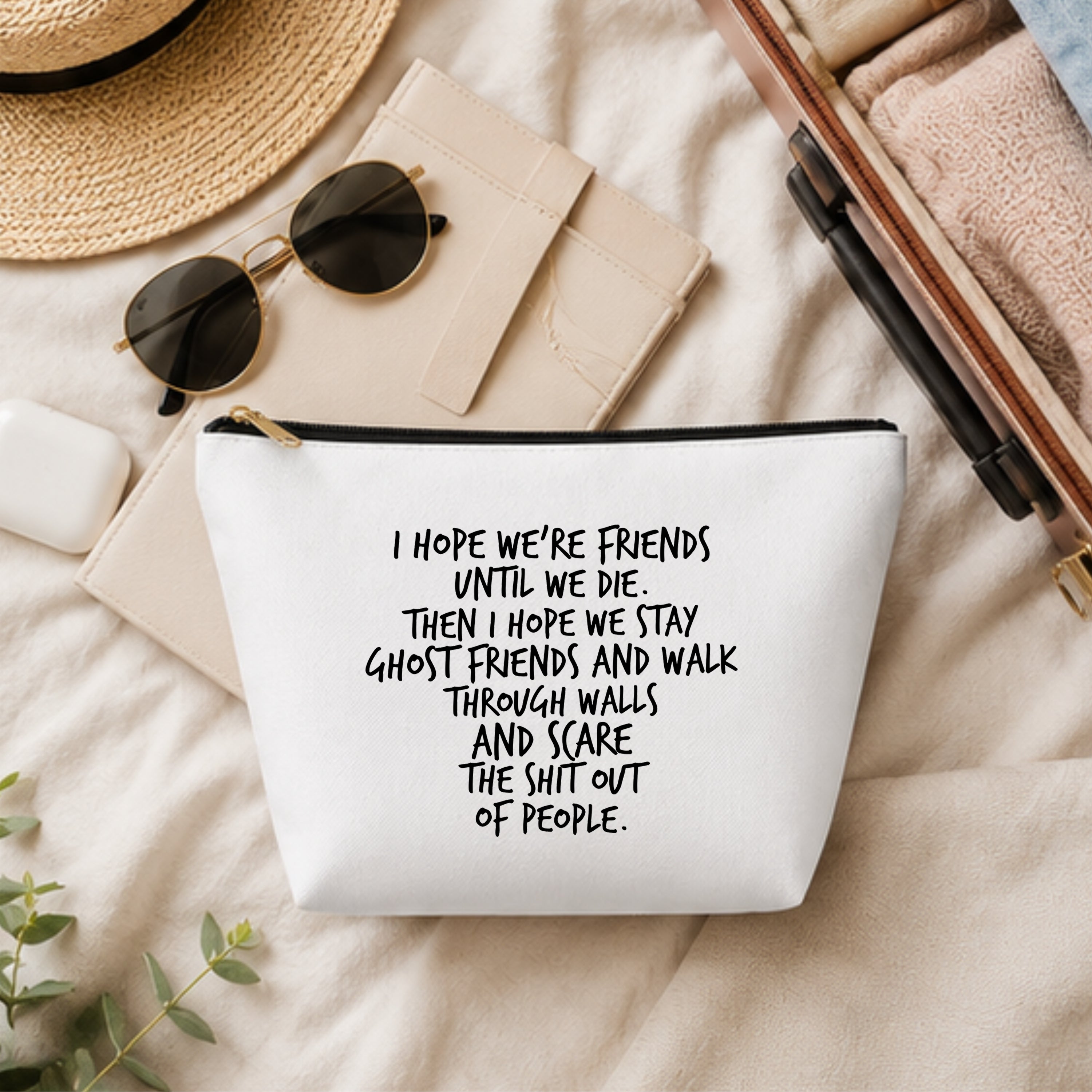 Ghost Friends Best Friends Makeup Bag