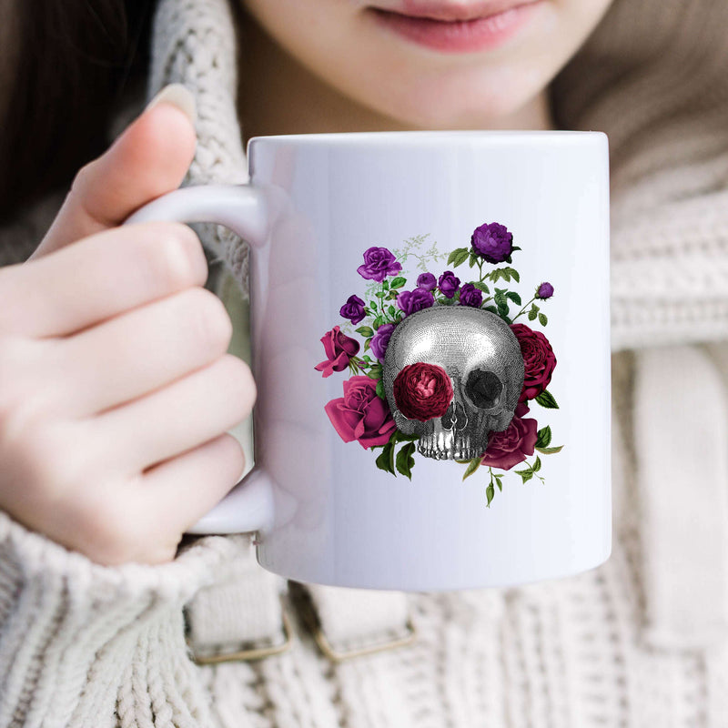 Flower Skull - Burgundy & Purple