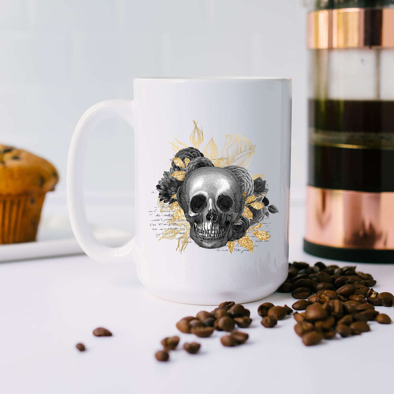 Flower Skull - Gold