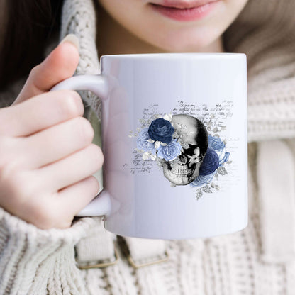 Flower Skull - Blue