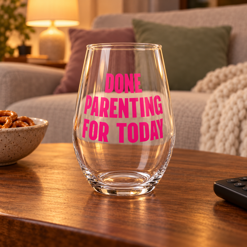 Done Parenting For Today Wine Glass