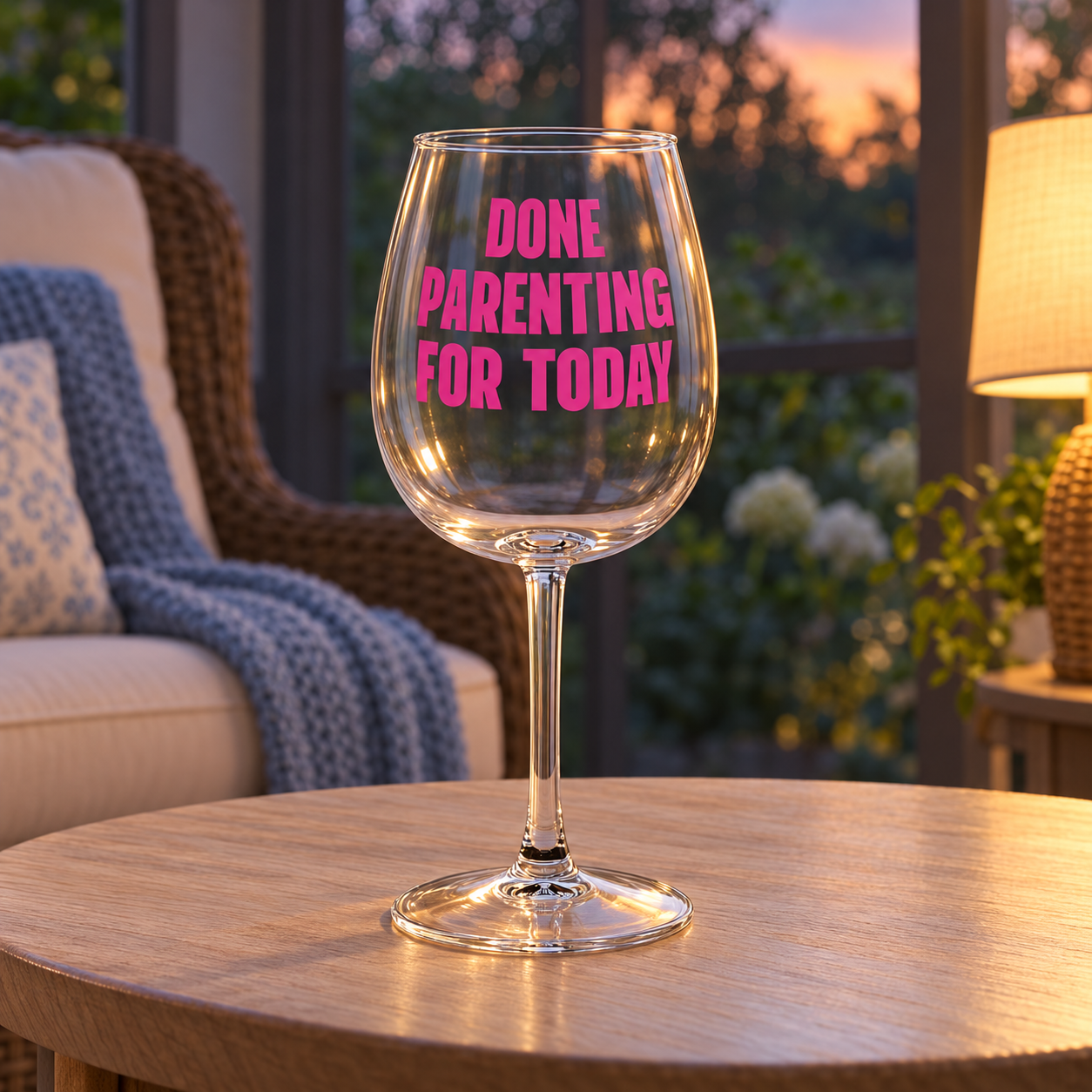 Done Parenting For Today Wine Glass