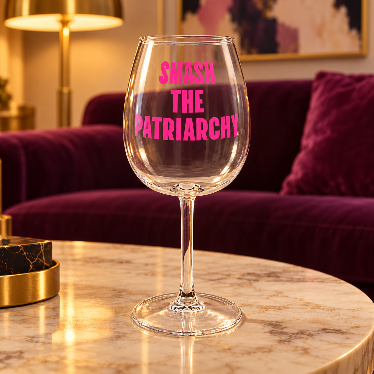 Smash the Patriarchy Wine Glass