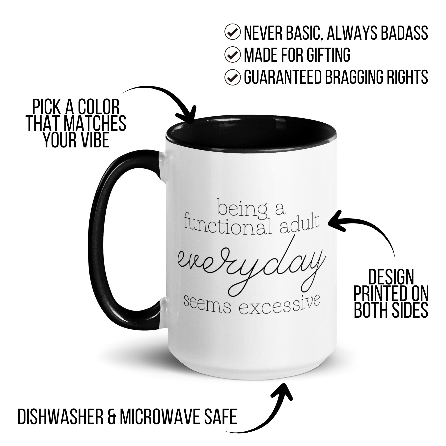 Being a Functional Adult Everyday Seems Excessive Mug