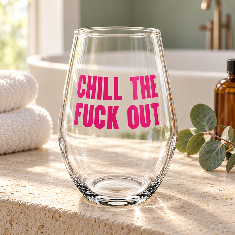 Chill the Fuck Out Wine Glass