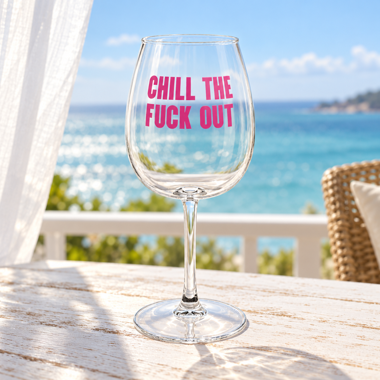 Chill the Fuck Out Wine Glass