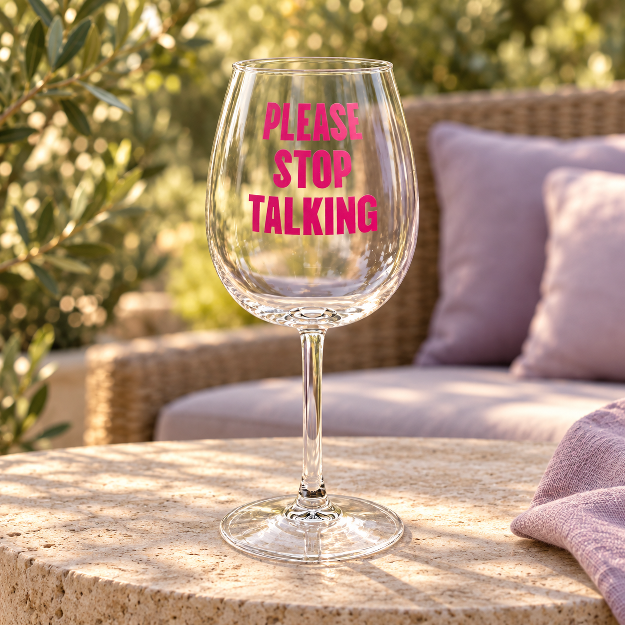 Please Stop Talking Wine Glass