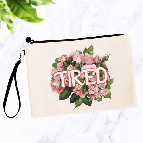 Tired Flowery Language Makeup Bag