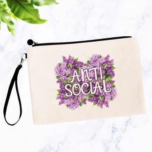 Anti Social Flowery Language Makeup Bag