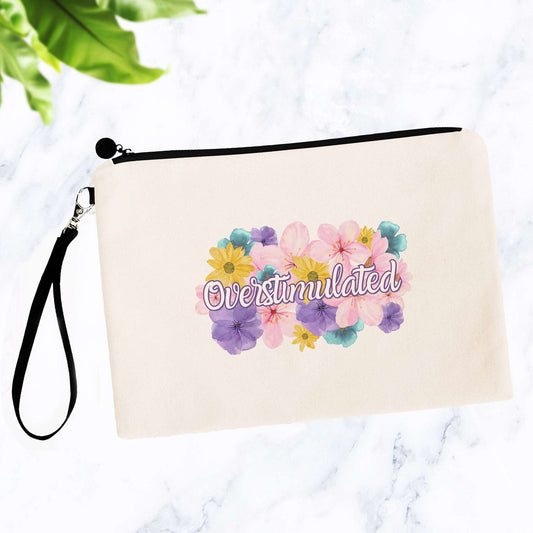 Overstimulated Flowery Language Makeup Bag
