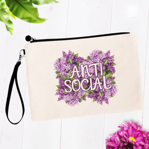 Anti Social Flowery Language Makeup Bag