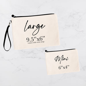 Modern Block Script Personalized Makeup Bag