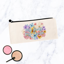 Load image into Gallery viewer, My Body My Choice Flowery Language Makeup Bag