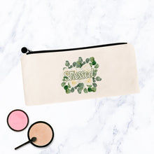 Load image into Gallery viewer, Stressed Flowery Language Makeup Bag