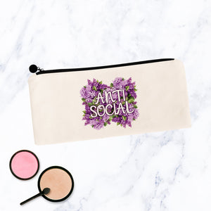 Anti Social Flowery Language Makeup Bag