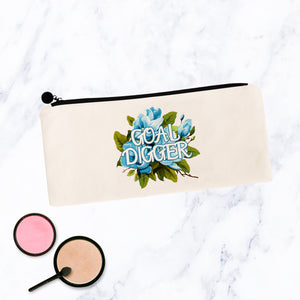 Goal Digger Flowery Language Makeup Bag
