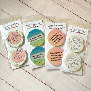 Tired Flowery Language Car Coasters