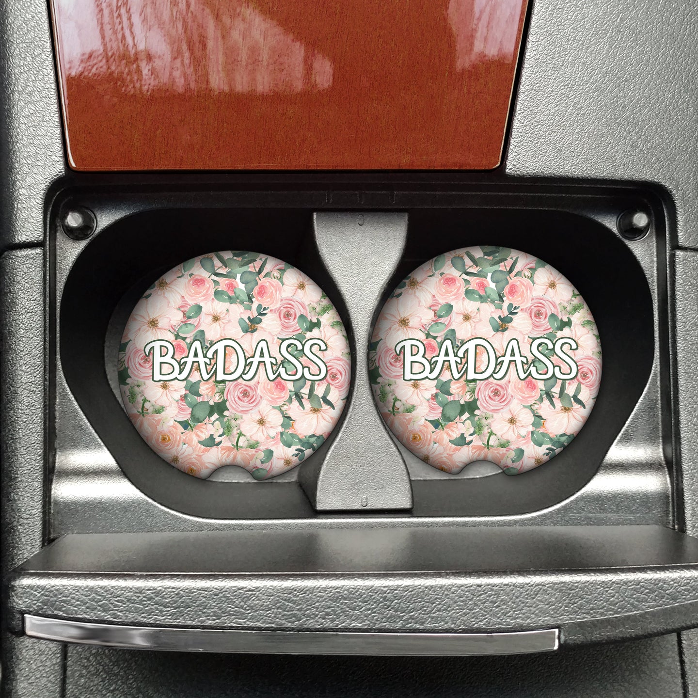 Badass Flowery Language Car Coasters