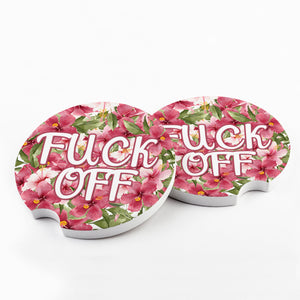 Fuck Off Flowery Language Car Coasters