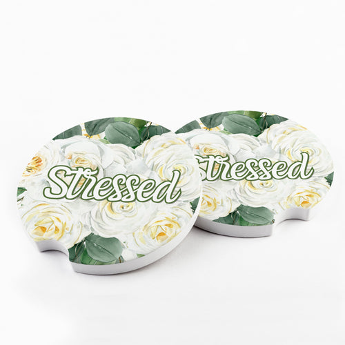 Stressed Flowery Language Car Coasters