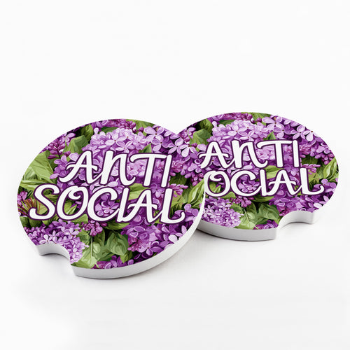 Anti Social Flowery Language Car Coasters
