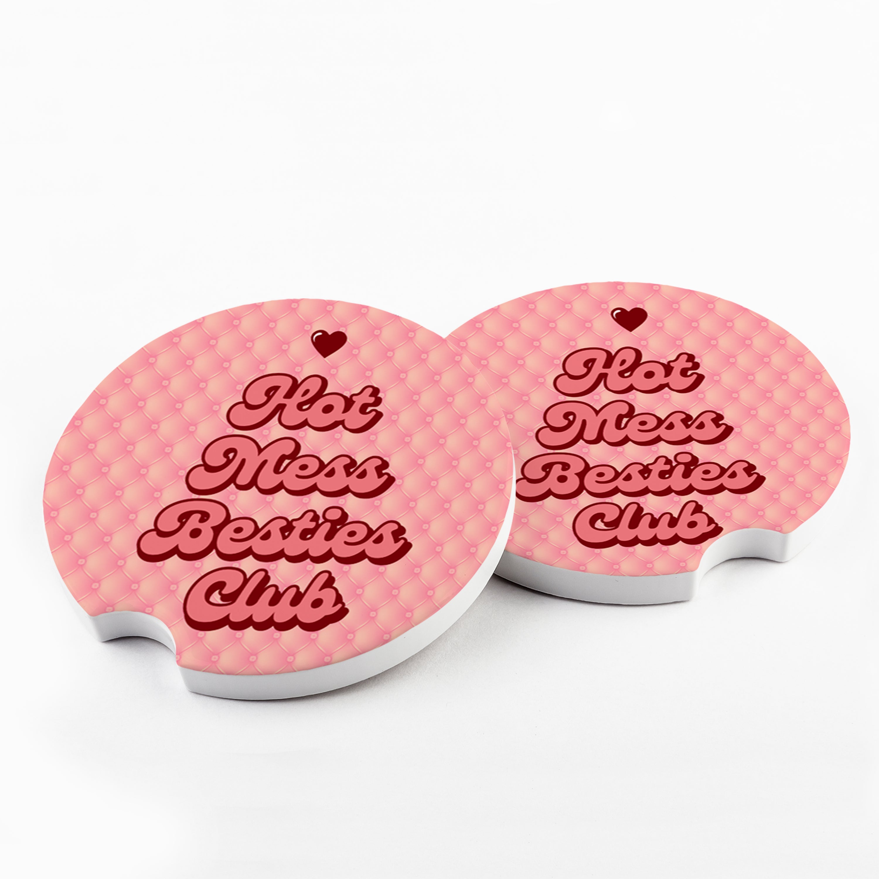 Hot Mess Besties Club Car Coaster