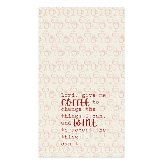Coffee and Wine Serenity Prayer Towel