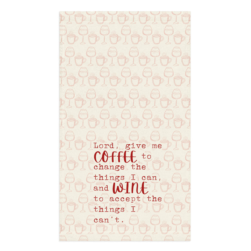 Coffee and Wine Serenity Prayer Towel
