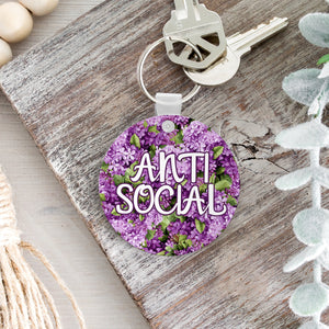 Anti Social Flowery Language Keychain