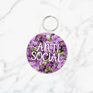 Anti Social Flowery Language Keychain