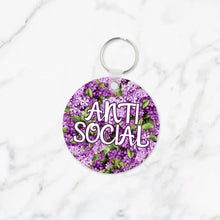 Load image into Gallery viewer, Anti Social Flowery Language Keychain