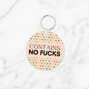 Contains No Fucks Keychain