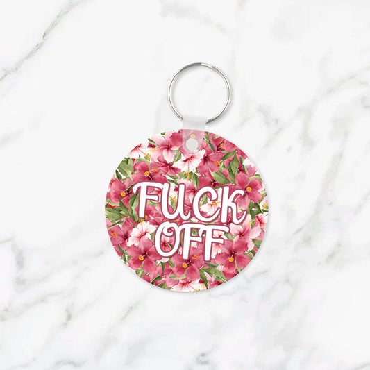 Fuck Off Flowery Language Keychain