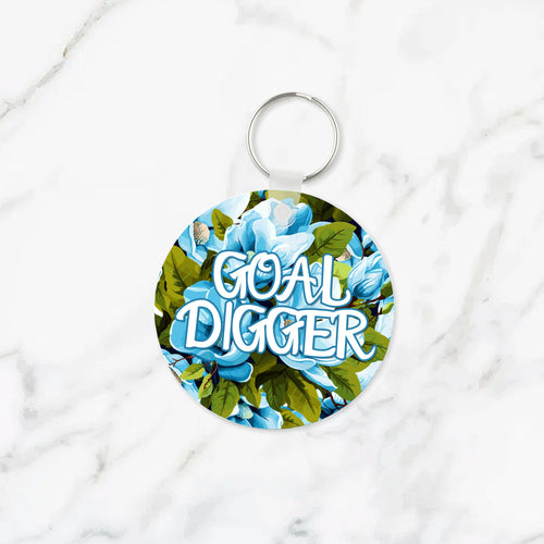 Goal Digger Flowery Language Keychain